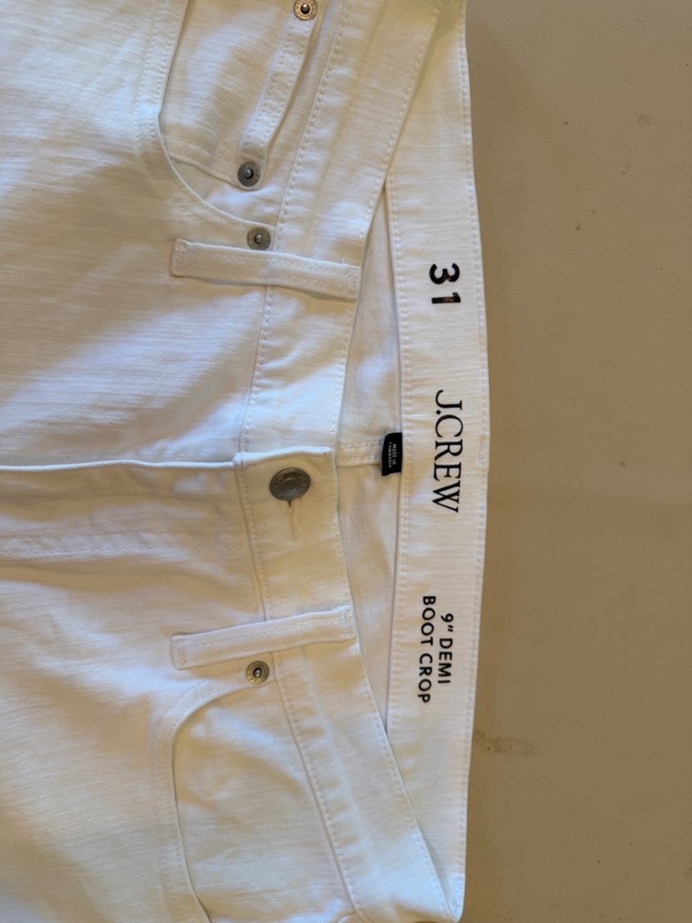 J. Crew White Boot Crop Jeans 31